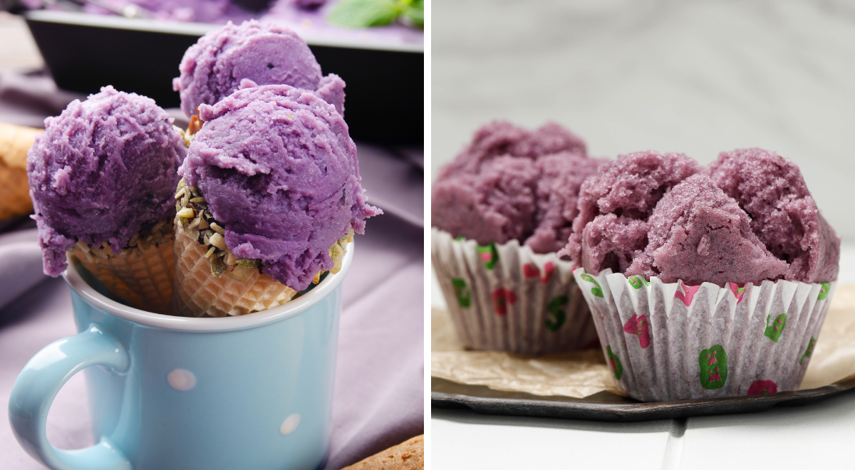 L'Ube est un tubercule naturellement violet rempli d'antioxydants, de fibres et de vitamines. Photo de : Envato